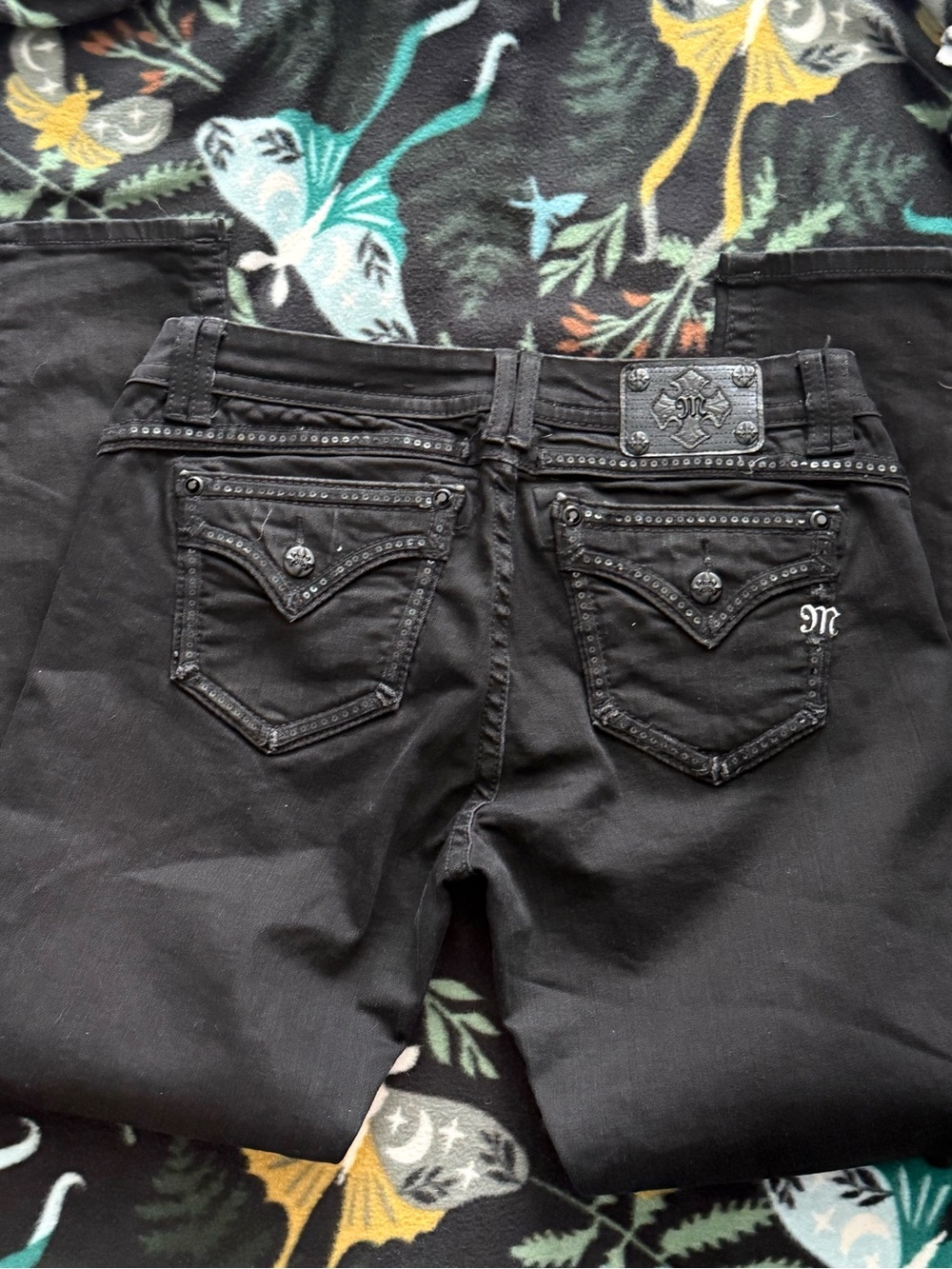 Miss Me Mid rise easy skinny jeans black denim size 31